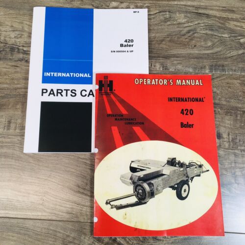 International 420 Baler Parts Operators Manual Set Owners Book S/N 000504-Up Ih