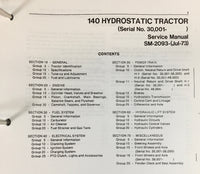 Service Manual For John Deere 140 Hydrostatic Tractor Repair Shop S/N 30,001-Up