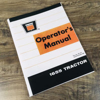 OLIVER 1655 TRACTOR OPERATORS MANUAL OWNERS BOOK MAINTENANCE ADJUSTMENTS LUBE