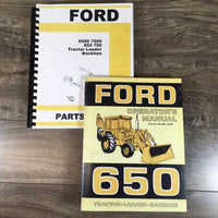 Ford 650 Tractor Loader Backhoe Parts Operators Manual Set Owners Book
