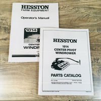 HESSTON 1014 CENTER PIVOT WINDROWER PARTS OPERATORS MANUAL SET OWNERS CATALOG