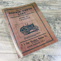 J. I. CASE MODEL K TRACTOR REPAIR PARTS LIST MANUAL CATALOG ASSEMBLY SCHEMATIC
