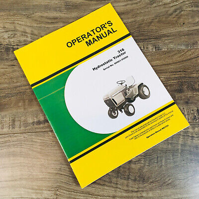 OPERATORS MANUAL FOR JOHN DEERE 316 LAWN TRACTOR OWNERS BOOK S/N 80001-95000