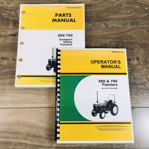 Parts Operators Manual Set For John Deere 650 750 Tractor Book S/N 1000-25426 Jd