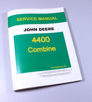 SERVICE MANUAL PARTS CATALOG SET FOR JOHN DEERE 4400 COMBINE SHOP BOOK OVHL GAS