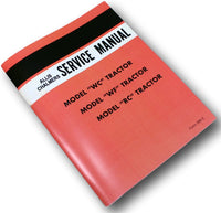 SET ALLIS CHALMERS WC WF TRACTOR SERVICE REPAIR MANUAL PARTS CATALOG TECHNICAL