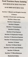 FORD TRACTOR 5610 6610 6710 7610 7710 7910  PARTS MANUAL CATALOG NUMBERS