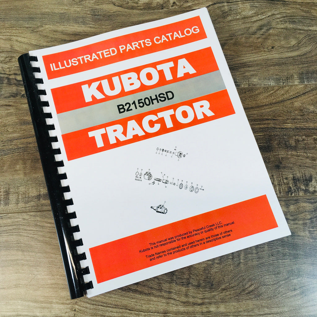 KUBOTA B2150HSD TRACTOR PARTS ASSEMBLY MANUAL CATALOG EXPLODED VIEWS NUMBERS