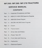 MASSEY FERGUSON MF 255 TRACTOR OPERATORS OWNERS SERVICE REPAIR PARTS MANUALS