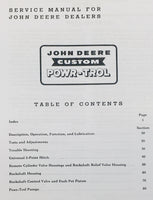 SERVICE MANUAL FOR JOHN DEERE CUSTOM POWR-TROL 520 620 720 820 REPAIR SHOP BOOK