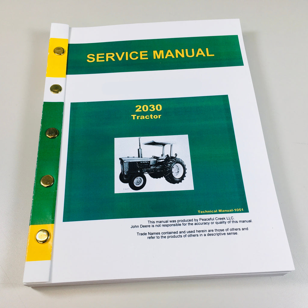 SERVICE MANUAL FOR JOHN DEERE 2030 TRACTOR REPAIR TECHNICAL SHOP BOOK
