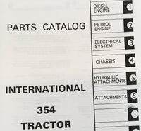 INTERNATIONAL IH 354 & 2300 SERIES A TRACTORS PARTS ASSEMBLY MANUAL CATALOG NUMBERS