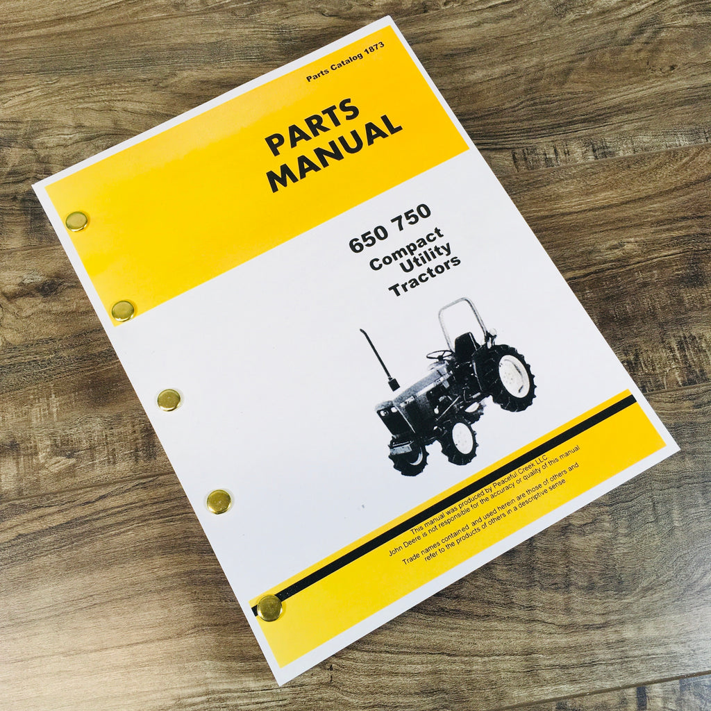 PARTS MANUAL FOR JOHN DEERE 650 750 TRACTOR CATALOG GAS DIESEL ALL YEARS