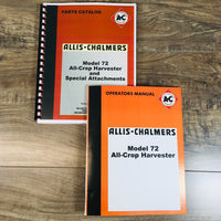 ALLIS CHALMERS 72 HARVESTER OPERATORS OWNERS PARTS CATALOG MANUAL COMBINE AC