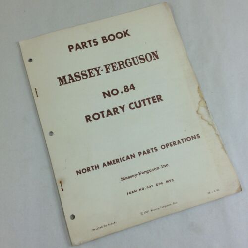 MASSEY FERGUSON NO.84 ROTARY CUTTER BUSH HOG BRUSH MOWER PARTS BOOK MANUAL MF-01.JPG