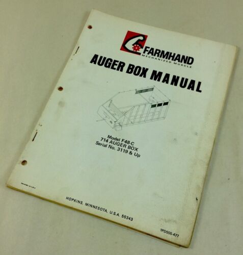 FARMHAND 714 AUGER BOX F48-C OPERATORS OWNERS MANUAL GRAIN PARTS LIST CATALOG-01.JPG