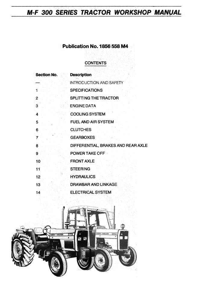 Service Repair Manual for Massey Ferguson 300 Series Tractors