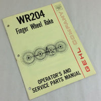 GEHL COMPANY WR204 FINGER WHEEL RAKE OPERATORS OWNERS & SERVICE PARTS MANUAL