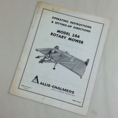 ALLIS CHALMERS MODEL 284 ROTARY MOWER OPERATING MANUAL SETTING UP INSTRUCTIONS-01.JPG