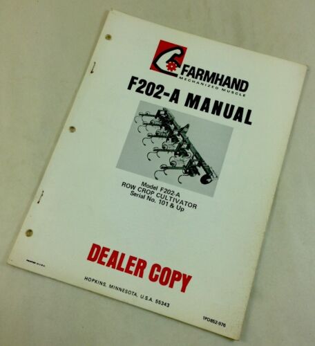 FARMHAND F202-A ROW CROP CULTIVATOR OPERATORS MANUAL INSTRUCTION PARTS LIST-01.JPG