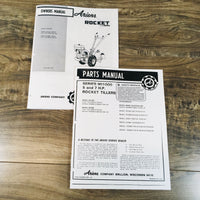 Ariens 901005 901006 5 & 7 H.P. Rocket Tiller Parts Operators Manual Set Book