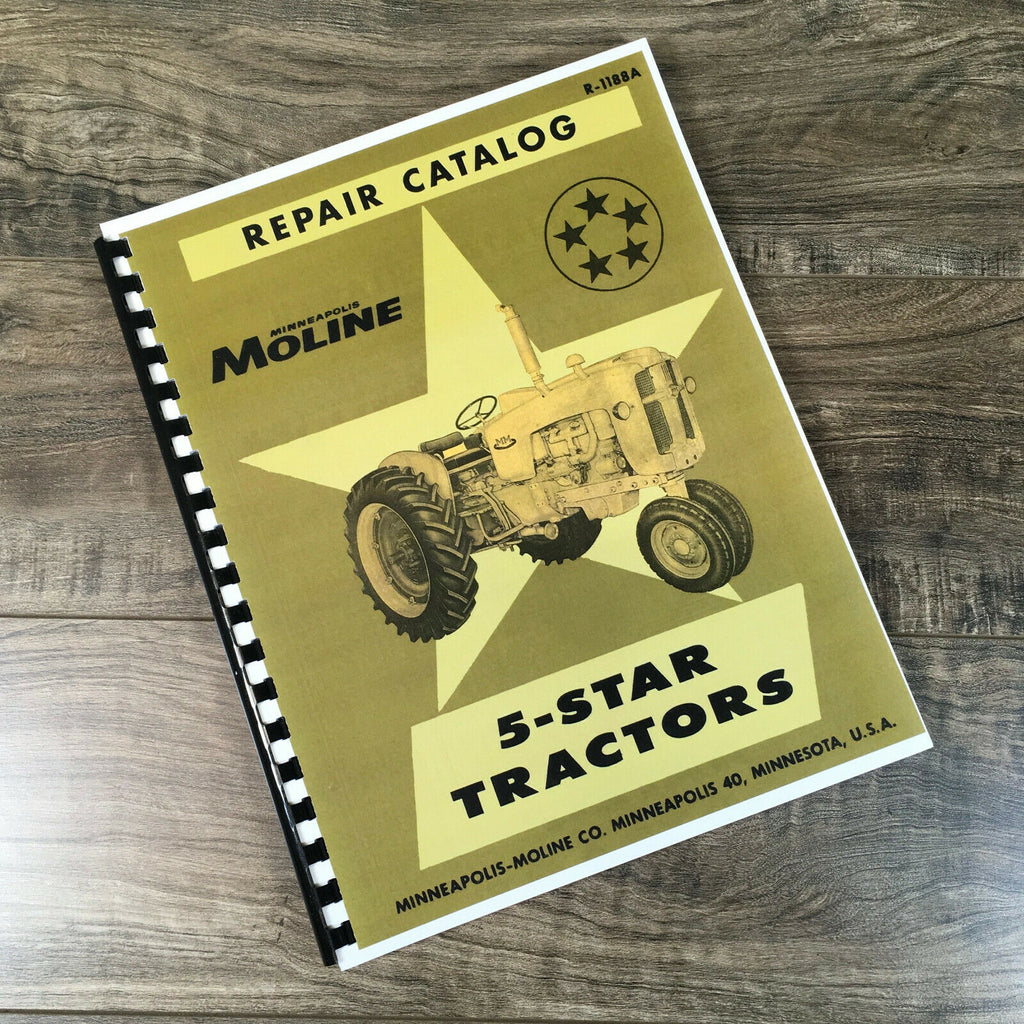 MINNEAPOLIS MOLINE 5 STAR TRACTOR PARTS MANUAL CATALOG BOOK ASSEMBLY SCHEMATICS