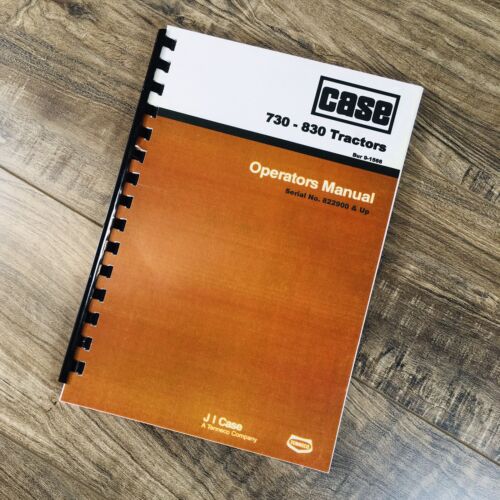 Case 841 842 843 Tractor Operators Owners Manual Book S/N 822900-Up