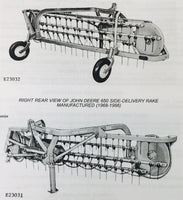 Parts Operators Manual Set For John Deere 650 Side Delivery Rake Owners Book Jd