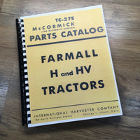 FARMALL INTERNATIONAL H HV TRACTOR PARTS MANUAL CATALOG BOOK SCHEMATIC ASSEMBLY
