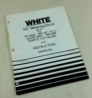 WHITE 50" MOWING DECK GT-1622 GT-1822 PARTS CATALOG INSTRUCTION OPERATORS MANUAL