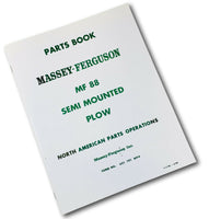 MASSEY FERGUSON MF 88 SEMI MOUNTED PLOW PARTS MANUAL CATALOG SCHEMATIC BOOK