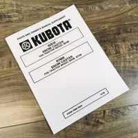 Kubota B2510 Snow Caster For B5100 Tractor Operators Manual & Parts Supplement