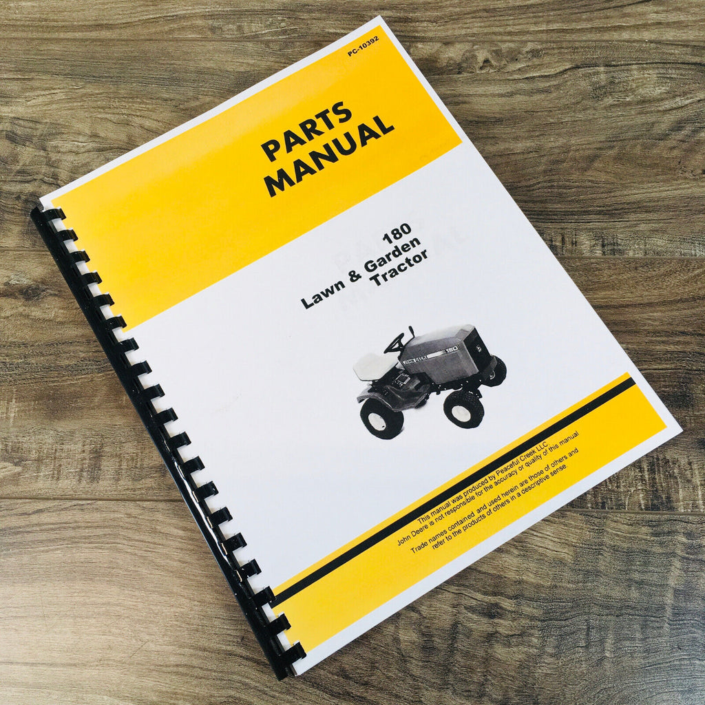 Parts Manual For John Deere 180 Lawn