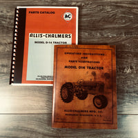 ALLIS CHALMERS MODEL D-14 TRACTOR MANUAL PARTS and OPERATORS OWNERS SET D14