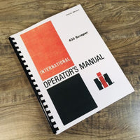 International 433 Scraper Operators Manual Owners Book Maintenance Book